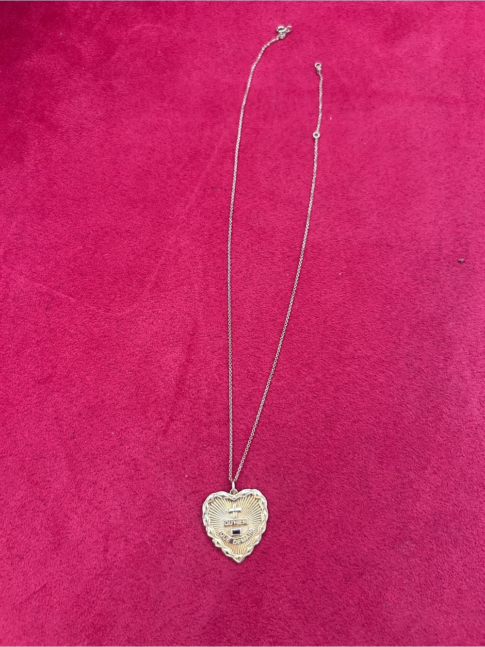 Gold Heart Locket Necklace with Cross Detail - Women's Jewelry